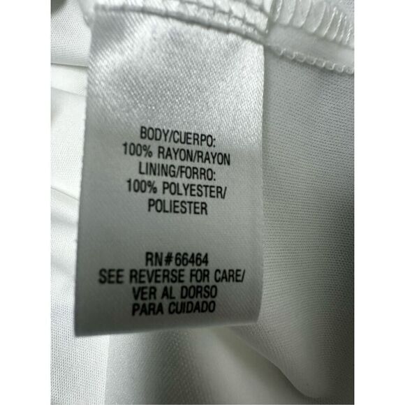 SANDRA DARREN BOHEMIAN WHITE LINED COLD SHOULDER SHIFT DRESS EMBROIDERED SIZE 12 - Picture 10 of 12